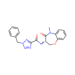 CN1C(=O)[C@@H](NC(=O)c2nnn(Cc3ccccc3)n2)COc2ccccc21 ZINC001772602683