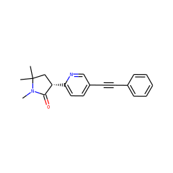CN1C(=O)[C@@H](c2ccc(C#Cc3ccccc3)cn2)CC1(C)C ZINC000204405756