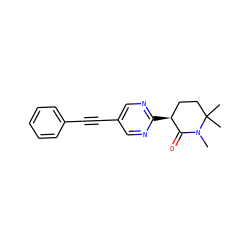 CN1C(=O)[C@@H](c2ncc(C#Cc3ccccc3)cn2)CCC1(C)C ZINC000204407760