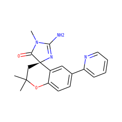 CN1C(=O)[C@]2(CC(C)(C)Oc3ccc(-c4ccccn4)cc32)N=C1N ZINC000095603942