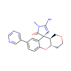 CN1C(=O)[C@]2(N=C1N)c1cc(-c3cncnc3)ccc1O[C@H]1CCOC[C@@H]12 ZINC000103253324