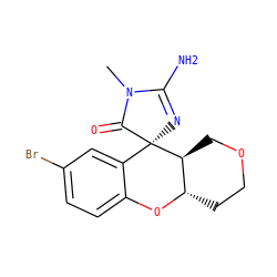 CN1C(=O)[C@]2(N=C1N)c1cc(Br)ccc1O[C@H]1CCOC[C@@H]12 ZINC000103253351