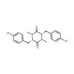 CN1C(=O)[C@H](Cc2ccc(O)cc2)N(C)C(=O)[C@@H]1Cc1ccc(O)cc1 ZINC000000837296
