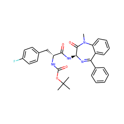 CN1C(=O)[C@H](NC(=O)[C@@H](Cc2ccc(F)cc2)NC(=O)OC(C)(C)C)N=C(c2ccccc2)c2ccccc21 ZINC000028952544
