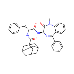 CN1C(=O)[C@H](NC(=O)[C@@H](Cc2ccccc2)NC(=O)C23CC4CC(CC(C4)C2)C3)N=C(c2ccccc2)c2ccccc21 ZINC000028952615