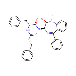 CN1C(=O)[C@H](NC(=O)[C@@H](Cc2ccccc2)NC(=O)OCc2ccccc2)N=C(c2ccccc2)c2ccccc21 ZINC000028952608