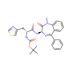 CN1C(=O)[C@H](NC(=O)[C@@H](Cc2cscn2)NC(=O)OC(C)(C)C)N=C(c2ccccc2)c2ccccc21 ZINC000028952547