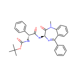 CN1C(=O)[C@H](NC(=O)[C@H](NC(=O)OC(C)(C)C)c2ccccc2)N=C(c2ccccc2)c2ccccc21 ZINC000028952537