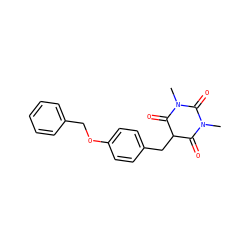 CN1C(=O)C(Cc2ccc(OCc3ccccc3)cc2)C(=O)N(C)C1=O ZINC000001067165