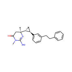 CN1C(=O)C[C@@](C)([C@@H]2C[C@H]2c2cccc(CCc3ccccc3)c2)N=C1N ZINC000096932942