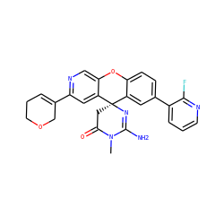 CN1C(=O)C[C@@]2(N=C1N)c1cc(-c3cccnc3F)ccc1Oc1cnc(C3=CCCOC3)cc12 ZINC000203800819