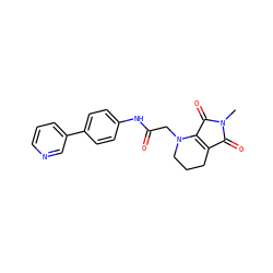 CN1C(=O)C2=C(C1=O)N(CC(=O)Nc1ccc(-c3cccnc3)cc1)CCC2 ZINC001772627800