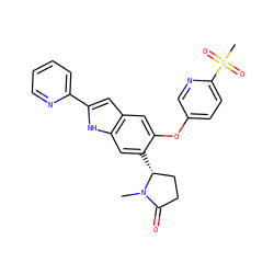 CN1C(=O)CC[C@H]1c1cc2[nH]c(-c3ccccn3)cc2cc1Oc1ccc(S(C)(=O)=O)nc1 ZINC000212372655