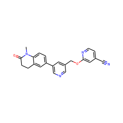 CN1C(=O)CCc2cc(-c3cncc(COc4cc(C#N)ccn4)c3)ccc21 ZINC000220995344