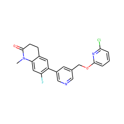 CN1C(=O)CCc2cc(-c3cncc(COc4cccc(Cl)n4)c3)c(F)cc21 ZINC000221021444
