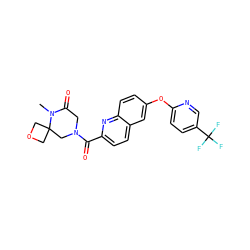 CN1C(=O)CN(C(=O)c2ccc3cc(Oc4ccc(C(F)(F)F)cn4)ccc3n2)CC12COC2 ZINC001772592595