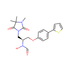 CN1C(=O)N(C[C@@H](COc2ccc(-c3cccs3)cc2)N(O)C=O)C(=O)C1(C)C ZINC000029325946