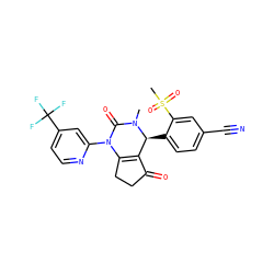 CN1C(=O)N(c2cc(C(F)(F)F)ccn2)C2=C(C(=O)CC2)[C@@H]1c1ccc(C#N)cc1S(C)(=O)=O ZINC001772617750