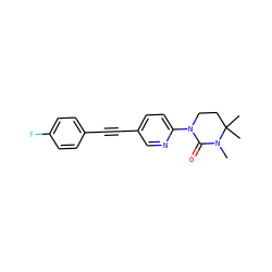 CN1C(=O)N(c2ccc(C#Cc3ccc(F)cc3)cn2)CCC1(C)C ZINC000144768584