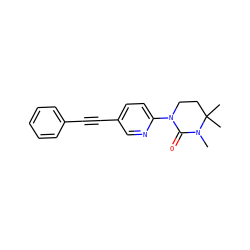 CN1C(=O)N(c2ccc(C#Cc3ccccc3)cn2)CCC1(C)C ZINC000144433869