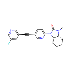 CN1C(=O)N(c2ccc(C#Cc3cncc(F)c3)cn2)[C@H]2CCCC[C@H]21 ZINC000144443703