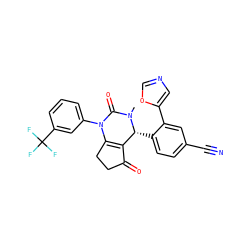 CN1C(=O)N(c2cccc(C(F)(F)F)c2)C2=C(C(=O)CC2)[C@H]1c1ccc(C#N)cc1-c1cnco1 ZINC001772656361