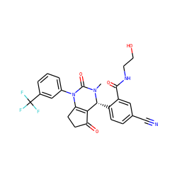 CN1C(=O)N(c2cccc(C(F)(F)F)c2)C2=C(C(=O)CC2)[C@H]1c1ccc(C#N)cc1C(=O)NCCO ZINC001772574564