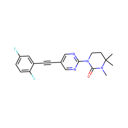 CN1C(=O)N(c2ncc(C#Cc3cc(F)ccc3F)cn2)CCC1(C)C ZINC000143733872