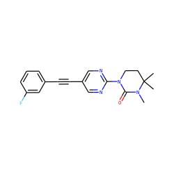 CN1C(=O)N(c2ncc(C#Cc3cccc(F)c3)cn2)CCC1(C)C ZINC000145063618