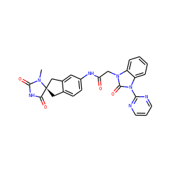 CN1C(=O)NC(=O)[C@]12Cc1ccc(NC(=O)Cn3c(=O)n(-c4ncccn4)c4ccccc43)cc1C2 ZINC000036178025