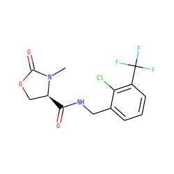 CN1C(=O)OC[C@@H]1C(=O)NCc1cccc(C(F)(F)F)c1Cl ZINC000043199813