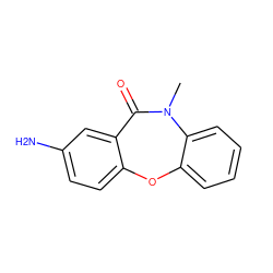 CN1C(=O)c2cc(N)ccc2Oc2ccccc21 ZINC000005852266