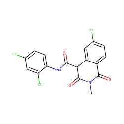 CN1C(=O)c2ccc(Cl)cc2C(C(=O)Nc2ccc(Cl)cc2Cl)C1=O ZINC000100790371