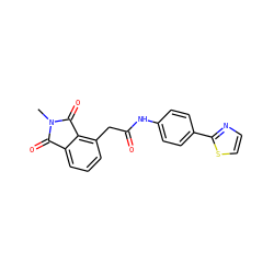 CN1C(=O)c2cccc(CC(=O)Nc3ccc(-c4nccs4)cc3)c2C1=O ZINC001772599495