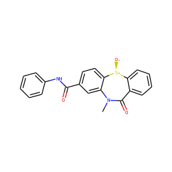 CN1C(=O)c2ccccc2[S@+]([O-])c2ccc(C(=O)Nc3ccccc3)cc21 ZINC000169309873