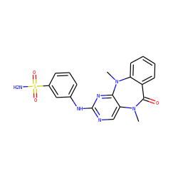 CN1C(=O)c2ccccc2N(C)c2nc(Nc3cccc(S(N)(=O)=O)c3)ncc21 ZINC001772609783