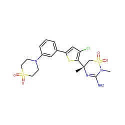 CN1C(N)=N[C@](C)(c2sc(-c3cccc(N4CCS(=O)(=O)CC4)c3)cc2Cl)CS1(=O)=O ZINC000219600567