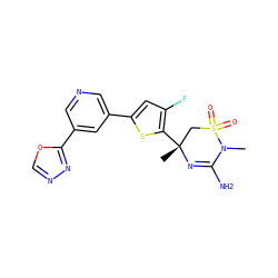 CN1C(N)=N[C@](C)(c2sc(-c3cncc(-c4nnco4)c3)cc2F)CS1(=O)=O ZINC000219661079