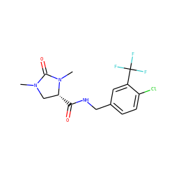 CN1C[C@@H](C(=O)NCc2ccc(Cl)c(C(F)(F)F)c2)N(C)C1=O ZINC000095565505