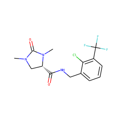 CN1C[C@@H](C(=O)NCc2cccc(C(F)(F)F)c2Cl)N(C)C1=O ZINC000043199818