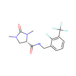 CN1C[C@@H](C(=O)NCc2cccc(C(F)(F)F)c2F)N(C)C1=O ZINC000095565087