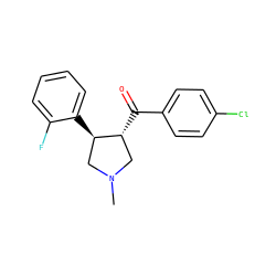CN1C[C@@H](C(=O)c2ccc(Cl)cc2)[C@H](c2ccccc2F)C1 ZINC000005525671