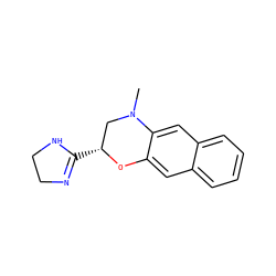 CN1C[C@@H](C2=NCCN2)Oc2cc3ccccc3cc21 ZINC000013518881
