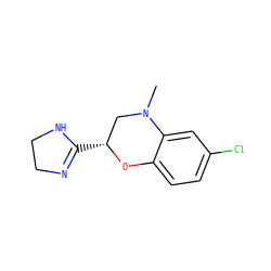 CN1C[C@@H](C2=NCCN2)Oc2ccc(Cl)cc21 ZINC000013518756