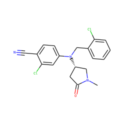 CN1C[C@@H](N(Cc2ccccc2Cl)c2ccc(C#N)c(Cl)c2)CC1=O ZINC000043022415