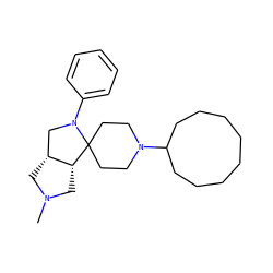 CN1C[C@@H]2[C@H](C1)CN(c1ccccc1)C21CCN(C2CCCCCCCC2)CC1 ZINC000004628929