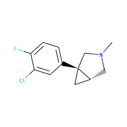 CN1C[C@@H]2C[C@]2(c2ccc(F)c(Cl)c2)C1 ZINC000034894425