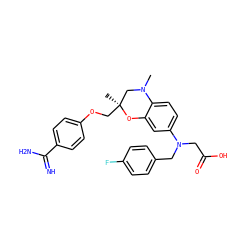 CN1C[C@](C)(COc2ccc(C(=N)N)cc2)Oc2cc(N(CC(=O)O)Cc3ccc(F)cc3)ccc21 ZINC000073273557