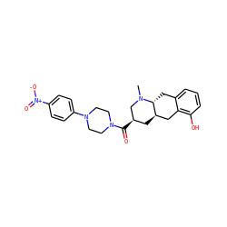 CN1C[C@H](C(=O)N2CCN(c3ccc([N+](=O)[O-])cc3)CC2)C[C@@H]2Cc3c(O)cccc3C[C@H]21 ZINC000028949862