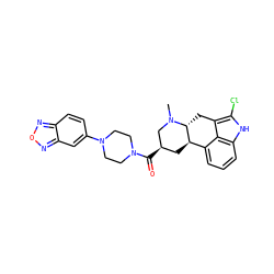 CN1C[C@H](C(=O)N2CCN(c3ccc4nonc4c3)CC2)C[C@@H]2c3cccc4[nH]c(Cl)c(c34)C[C@H]21 ZINC000029038754
